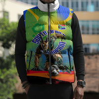 Personalized South Africa Football Sleeveless Puffer Jacket Springbok Champion Soccer Mascot Protea