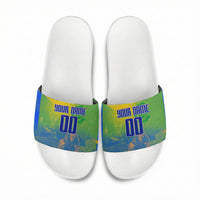 Personalized South Africa Football Slide Sandals Springbok Champion Soccer Mascot Protea