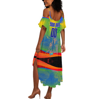 Personalized South Africa Football Summer Maxi Dress Springbok Champion Soccer Mascot Protea