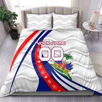 Personalized Haiti Football Trogon Bird Bedding Set Les Grenadiers National Flag Art Caribbean