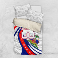 Personalized Haiti Football Trogon Bird Bedding Set Les Grenadiers National Flag Art Caribbean