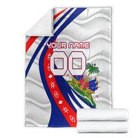 Personalized Haiti Football Trogon Bird Blanket Les Grenadiers National Flag Art Caribbean
