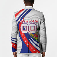 Personalized Haiti Football Trogon Bird Blazer Les Grenadiers National Flag Art Caribbean