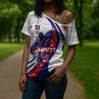 Personalized Haiti Football Trogon Bird Cross Shoulder Shirt Les Grenadiers National Flag Art Caribbean