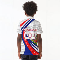 Personalized Haiti Football Trogon Bird Kid Polo Shirt Les Grenadiers National Flag Art Caribbean