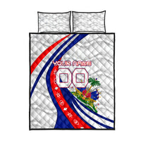 Personalized Haiti Football Trogon Bird Quilt Bed Set Les Grenadiers National Flag Art Caribbean
