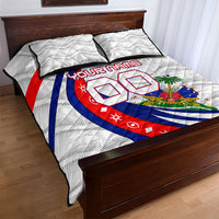 Personalized Haiti Football Trogon Bird Quilt Bed Set Les Grenadiers National Flag Art Caribbean