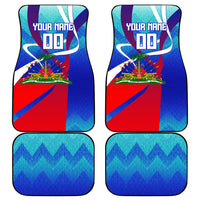 Personalized Haiti Football Car Mats Haitian Flag Trogon Bird Mascot