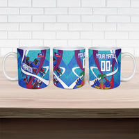 Personalized Haiti Football Ceramic Mug Haitian Flag Trogon Bird Mascot