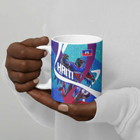 Personalized Haiti Football Ceramic Mug Haitian Flag Trogon Bird Mascot