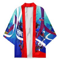 Personalized Haiti Football Kimono Haitian Flag Trogon Bird Mascot