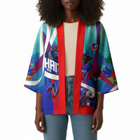 Personalized Haiti Football Kimono Haitian Flag Trogon Bird Mascot