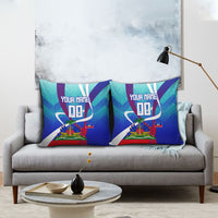 Personalized Haiti Football Pillow Cover Haitian Flag Trogon Bird Mascot