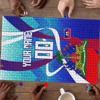 Personalized Haiti Football Puzzle Haitian Flag Trogon Bird Mascot