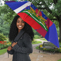 Personalized Haiti Football Umbrella Haitian Flag Trogon Bird Mascot
