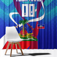 Personalized Haiti Football Window Curtain Haitian Flag Trogon Bird Mascot