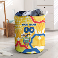 Personalized Ecuador Football Condor Mascot Laundry Basket Golden Wings of La Tri