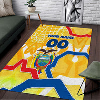 Personalized Ecuador Football Condor Mascot Area Rug Golden Wings of La Tri