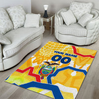 Personalized Ecuador Football Condor Mascot Area Rug Golden Wings of La Tri