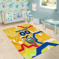 Personalized Ecuador Football Condor Mascot Area Rug Golden Wings of La Tri