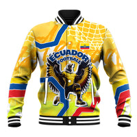 Personalized Ecuador Football Condor Mascot Baseball Jacket Golden Wings of La Tri