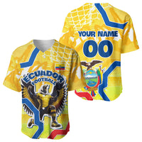 Personalized Ecuador Football Condor Mascot Baseball Jersey Golden Wings of La Tri