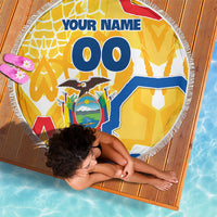 Personalized Ecuador Football Condor Mascot Beach Blanket Golden Wings of La Tri