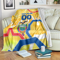 Personalized Ecuador Football Condor Mascot Blanket Golden Wings of La Tri