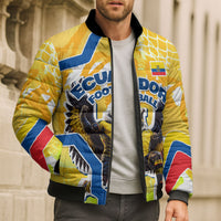 Personalized Ecuador Football Condor Mascot Bomber Puffer Jacket Golden Wings of La Tri