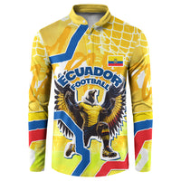 Personalized Ecuador Football Condor Mascot Button Sweatshirt Golden Wings of La Tri