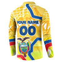 Personalized Ecuador Football Condor Mascot Button Sweatshirt Golden Wings of La Tri