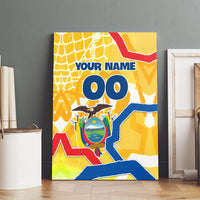 Personalized Ecuador Football Condor Mascot Canvas Wall Art Golden Wings of La Tri