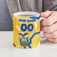 Personalized Ecuador Football Condor Mascot Ceramic Mug Golden Wings of La Tri