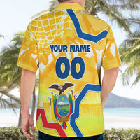 Personalized Ecuador Football Condor Mascot Hawaiian Shirt Golden Wings of La Tri