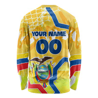 Personalized Ecuador Football Condor Mascot Long Sleeve Shirt Golden Wings of La Tri