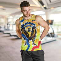 Personalized Ecuador Football Condor Mascot Men Tank Top Golden Wings of La Tri