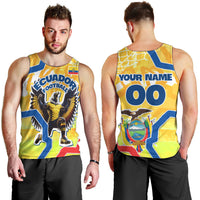 Personalized Ecuador Football Condor Mascot Men Tank Top Golden Wings of La Tri