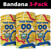 Personalized Ecuador Football Condor Mascot Neck Gaiter Golden Wings of La Tri