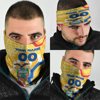 Personalized Ecuador Football Condor Mascot Neck Gaiter Golden Wings of La Tri