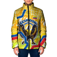 Personalized Ecuador Football Condor Mascot Padded Jacket Golden Wings of La Tri