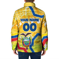 Personalized Ecuador Football Condor Mascot Padded Jacket Golden Wings of La Tri