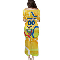 Personalized Ecuador Football Condor Mascot Puletasi Golden Wings of La Tri