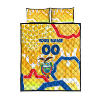 Personalized Ecuador Football Condor Mascot Quilt Bed Set Golden Wings of La Tri