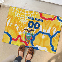 Personalized Ecuador Football Condor Mascot Rubber Doormat Golden Wings of La Tri