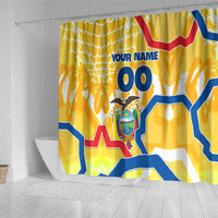 Personalized Ecuador Football Condor Mascot Shower Curtain Golden Wings of La Tri
