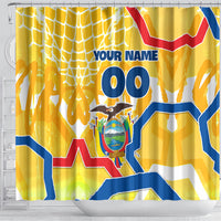 Personalized Ecuador Football Condor Mascot Shower Curtain Golden Wings of La Tri