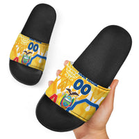 Personalized Ecuador Football Condor Mascot Slide Sandals Golden Wings of La Tri