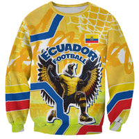 Personalized Ecuador Football Condor Mascot Sweatshirt Golden Wings of La Tri