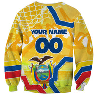 Personalized Ecuador Football Condor Mascot Sweatshirt Golden Wings of La Tri