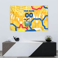 Personalized Ecuador Football Condor Mascot Tapestry Golden Wings of La Tri